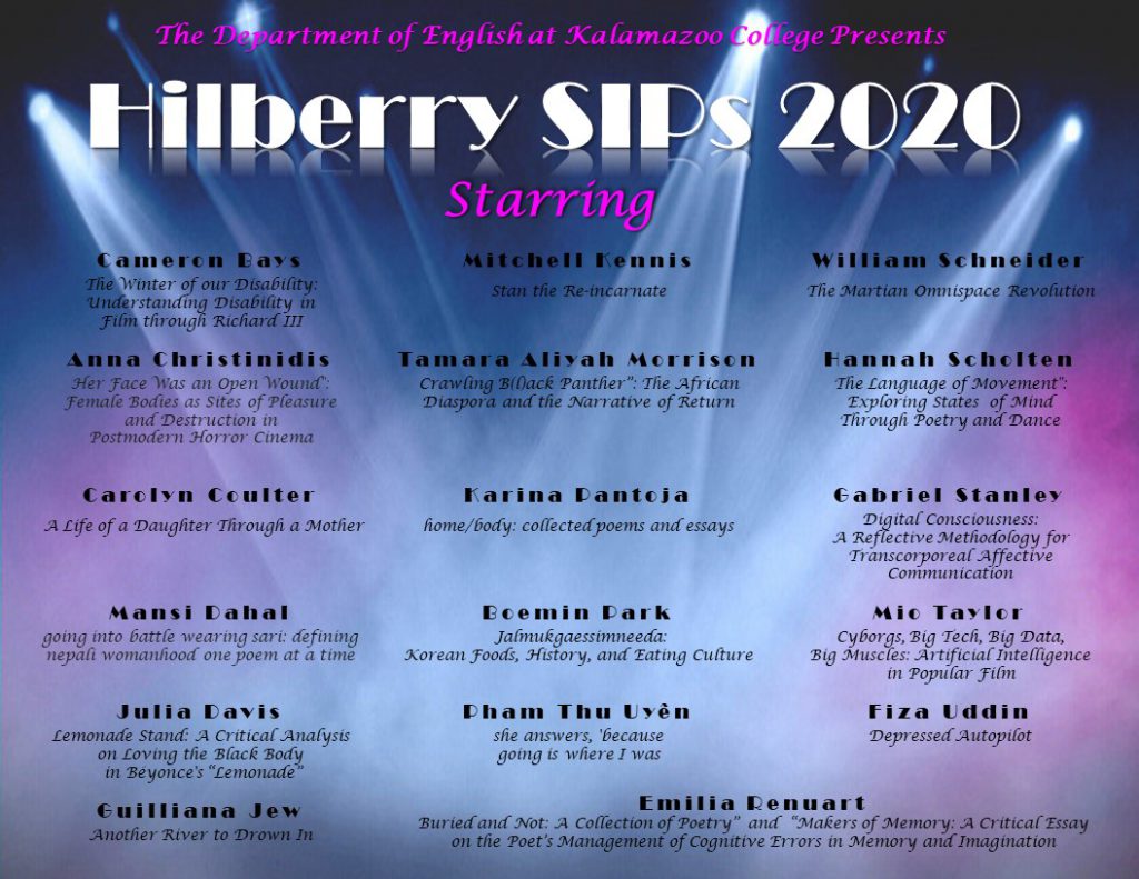 Hilberry SIP presenters and titles